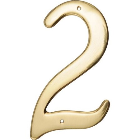 Hillman Hillman Group 847044 4 in. Brass Nail-On Traditional House Number 2 - 3 per Pack 3 Piece 847044